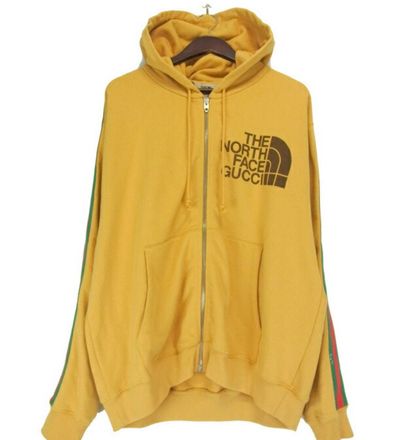 GUCCI x The North Face Web Print Cotton Sweatshirt "Gold"