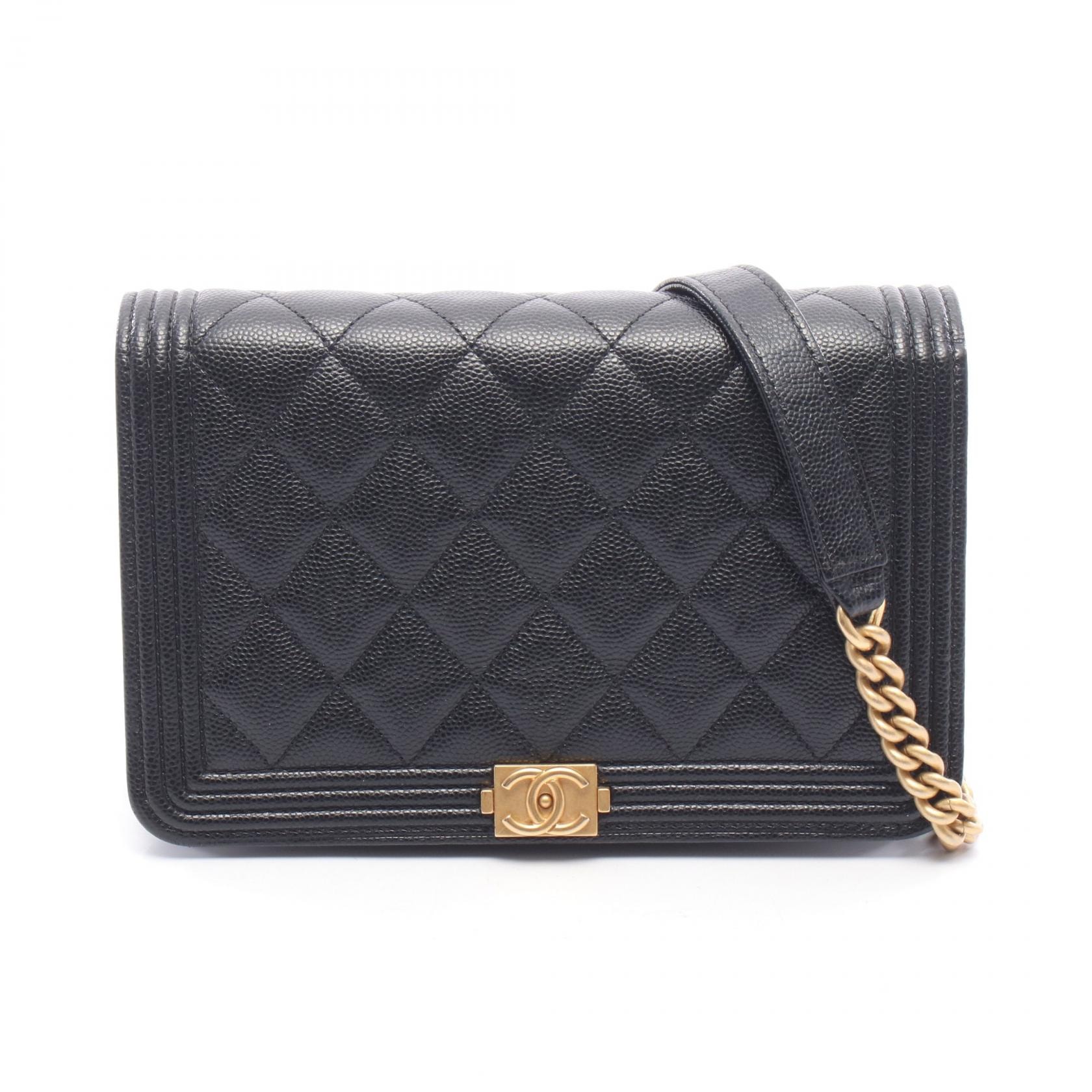 シャネル CHANEL ボーイシャネル マトラッセ ショルダーバッグ バッグ キャビアスキン(グレインドカーフ) レディース ブラック系 A81969 【中古】