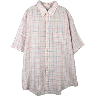 古着 ブルックスブラザーズ Brooks Brothers Est.1818 半袖 ボタンダウン チェックシャツ メンズXL相当/rab182087