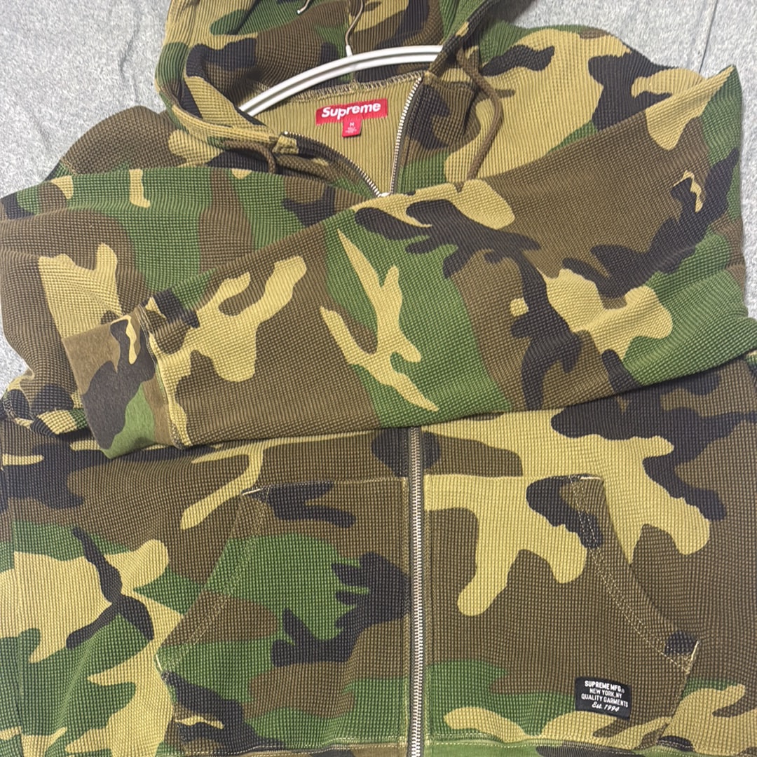Supreme Hooded Zip Up Thermal "Woodland Camo"
