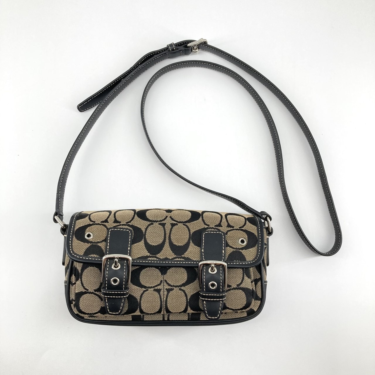 COACH(コーチ) ミニフィールド バックル付レザーベルト 6844 ショルダーバッグ ブラウン