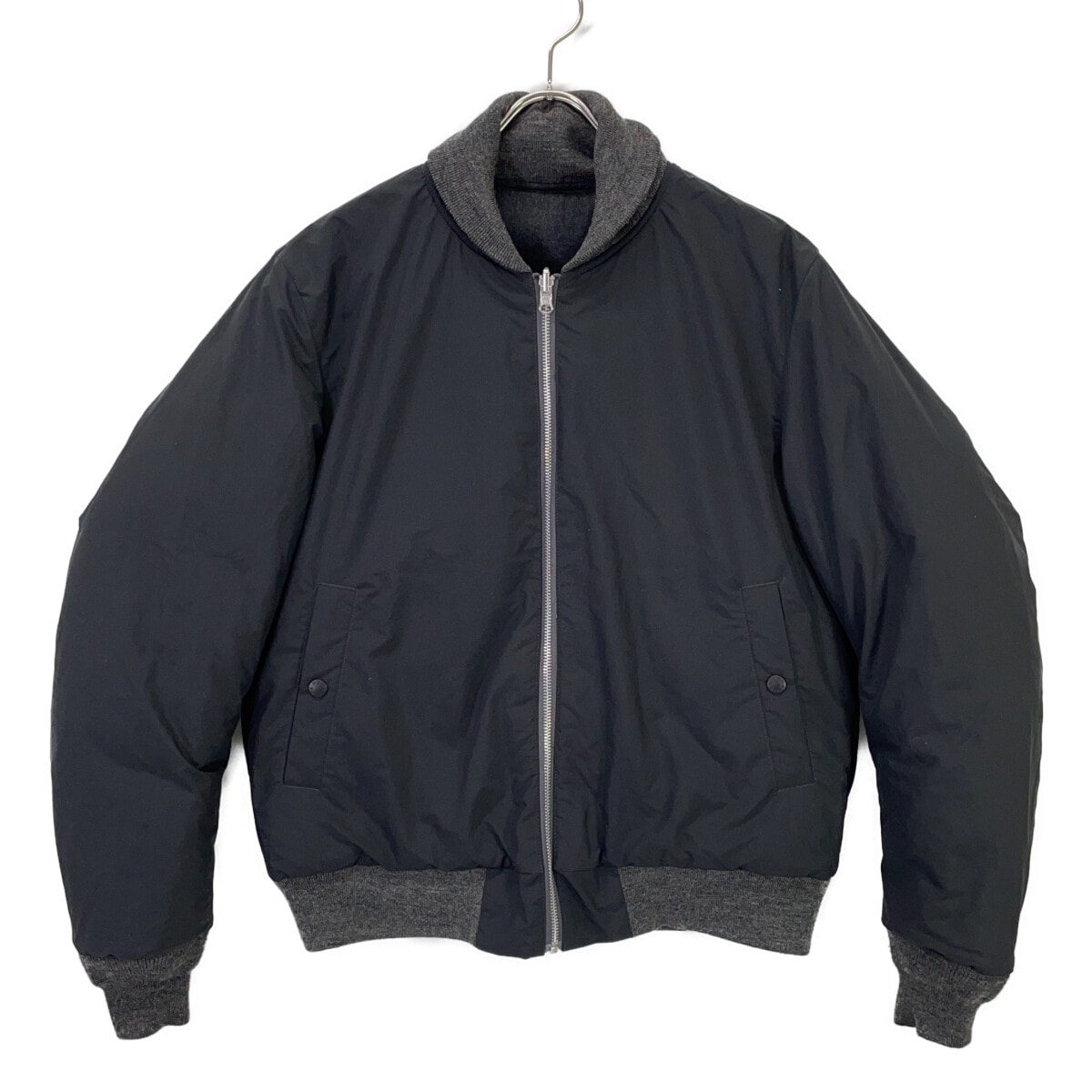 ナナミカ SUAF502 ブラック×グレー リバーシブル ダウンブルゾン S