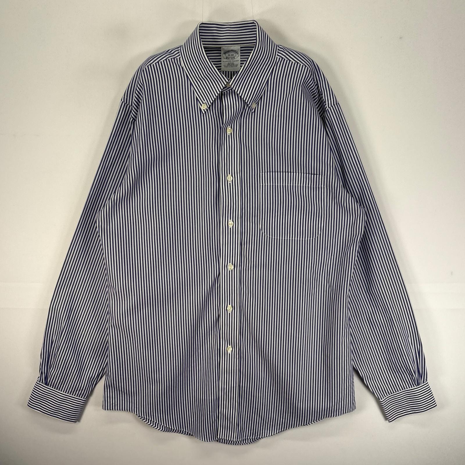 古着 ブルックスブラザーズ Brooks Brothers 長袖シャツ ボタンダウン M  ブルー系 ストライプ メンズ