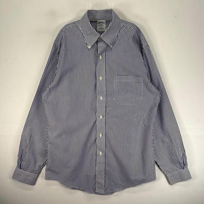 古着 ブルックスブラザーズ Brooks Brothers 長袖シャツ ボタンダウン M ブルー系 ストライプ メンズ