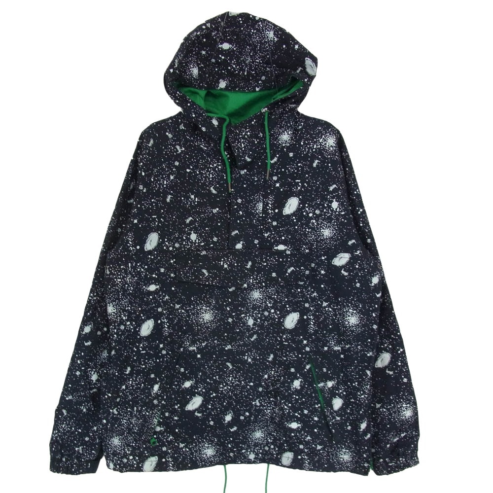 STUSSY ステューシー パーカー アノラック 総柄 プルオーバー ハーフジップ パーカー ブラック系 M【中古】