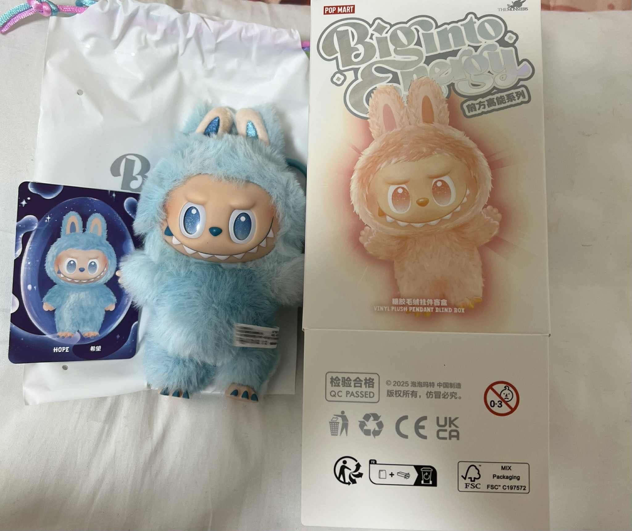 POP MART THE MONSTERS (LABUBU) Big into Energy Series Plush Pendant HOPE