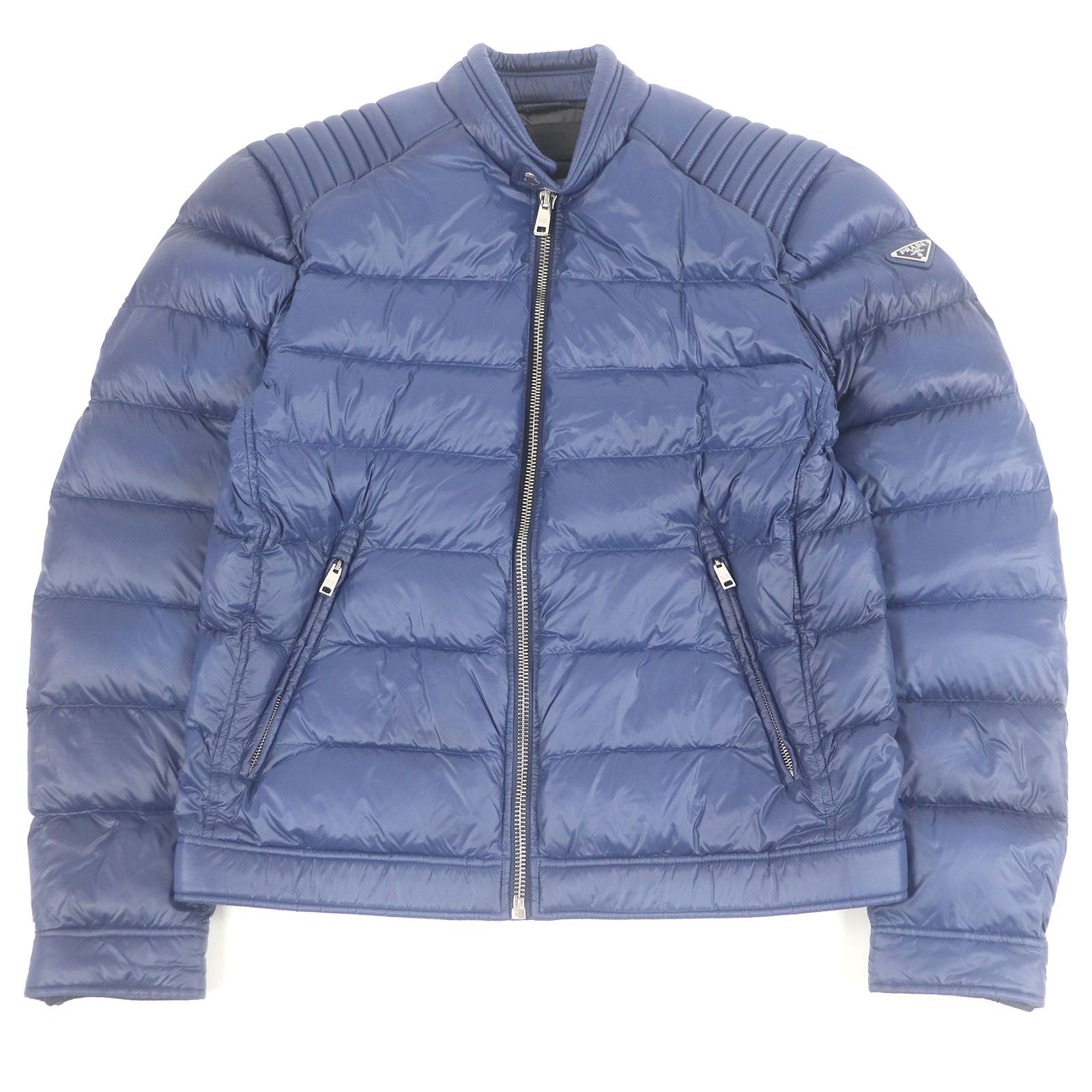 可愛い　プラダ　ネイビー　ダウン　42 プラダ ダウンコート ナイロン ネイビー レディース 42サイズ