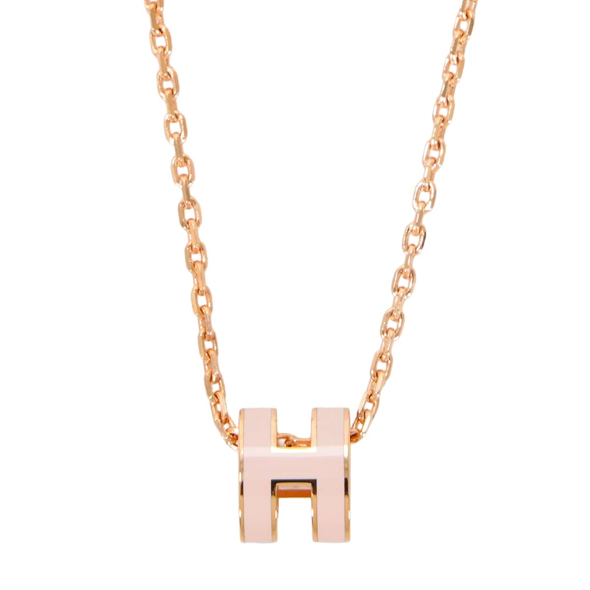 HERMES エルメス ネックレス ミニ ポップアッシュ ペンダント ローズドラジェ ローズゴールドプレーテッド/ラッカー 新品