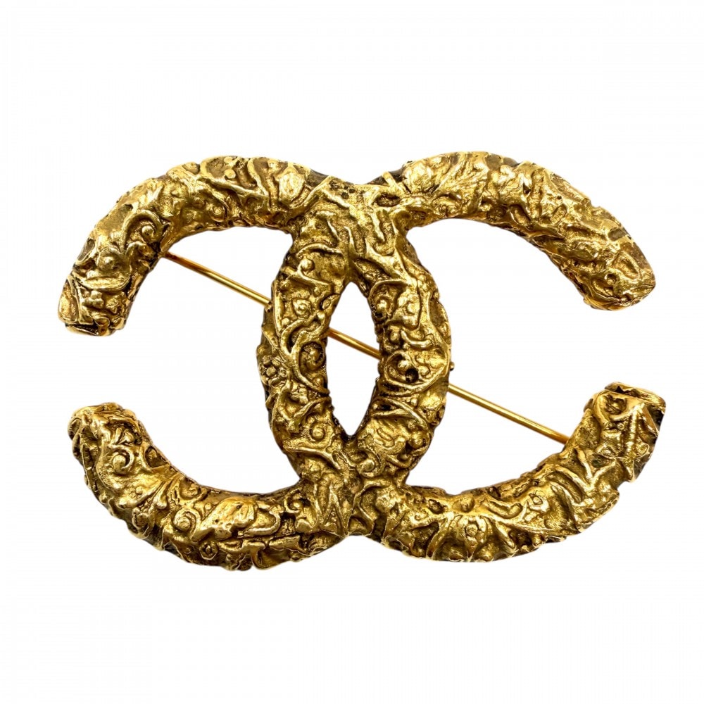 CHANEL シャネル ブローチ マグマ ココマーク アクセサリー 溶岩 GP    93A ゴールド レディース 約18.3g 1993年【中古品】