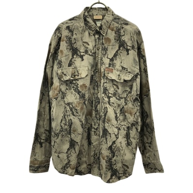 WOOLRICH ウールリッチ 90s オールド ムラ染め 長袖 ボタンダウンシャツ L グレー系 ヨーク裏メッシュ