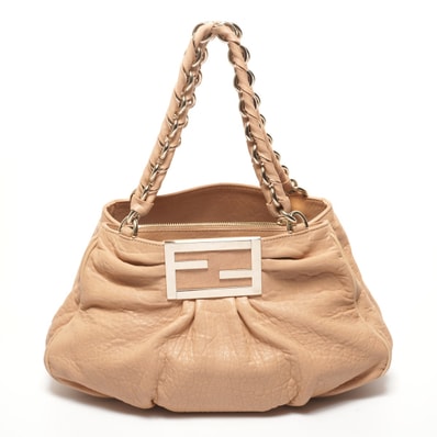 フェンディ FENDI ミア マンマ レザー チェーン バケット ワンショルダー ショルダーバッグ【中古】