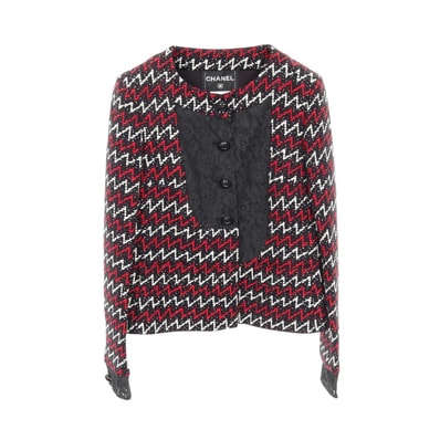 シャネル CHANEL 衣料品 アウター アクリル / ポリエステル レディース ブラック系 / レッド系 / ホワイト系 P51026 【中古】