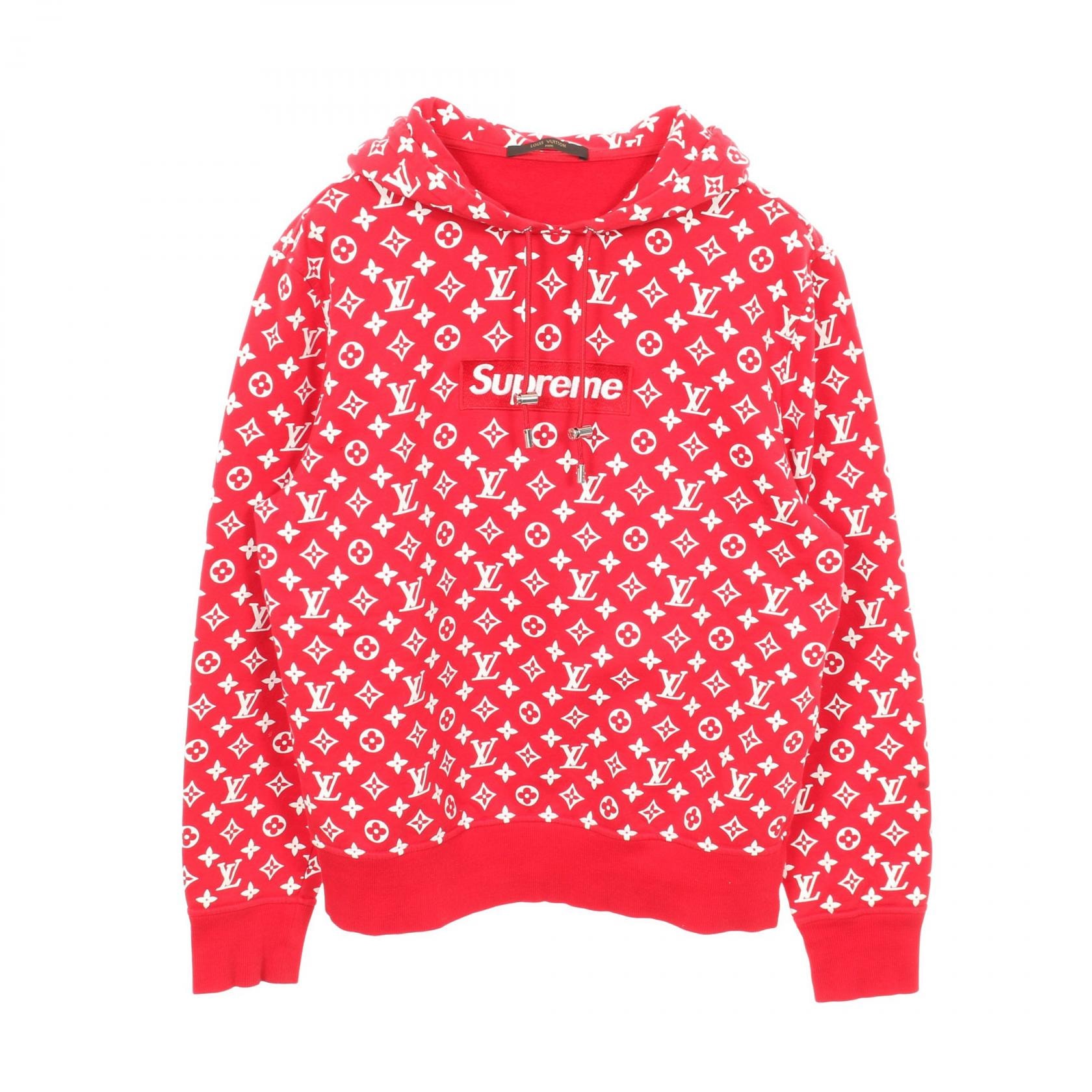 ルイ・ヴィトン LOUIS VUITTON LOUIS VUITTON × Supreme Box Logo Hooded Sweatshirt パーカー 衣料品 トップス コットン レッド レディース レッド系 / ホワイト系 【中古】