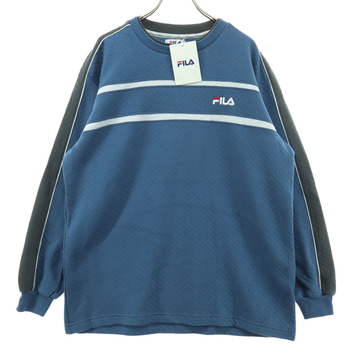 未使用 FILA フィラ 長袖 キルティング スウェット M ブルー系