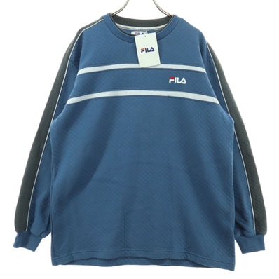 未使用 FILA フィラ 長袖 キルティング スウェット M ブルー系