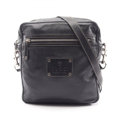 グッチ GUCCI クレスト ショルダーバッグ バッグ レザー レディース ブラック系 201451 【中古】