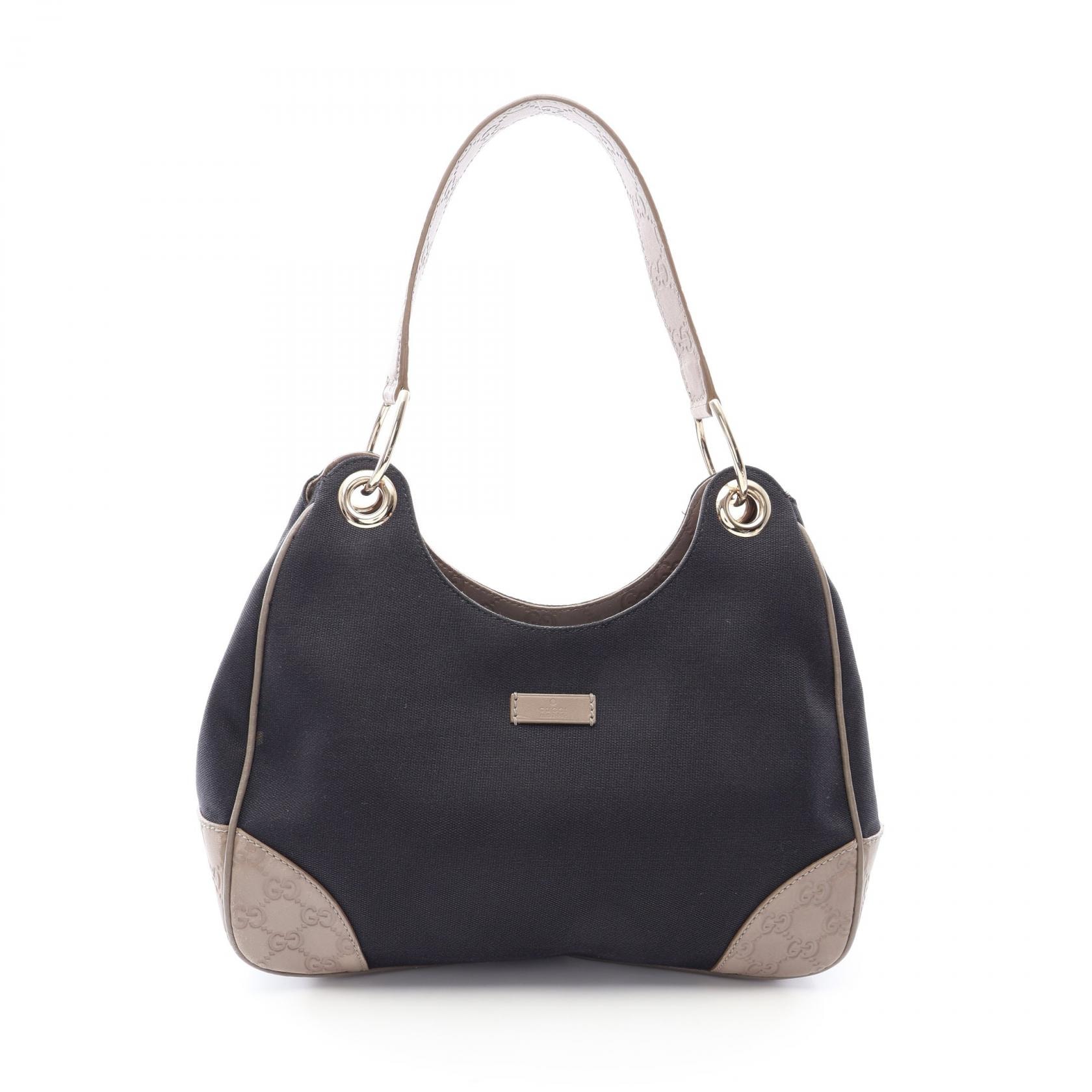 グッチ GUCCI グッチシマ ショルダーバッグ バッグ キャンバス レザー レディース ブラック系 / ベージュ系 257265 【中古】