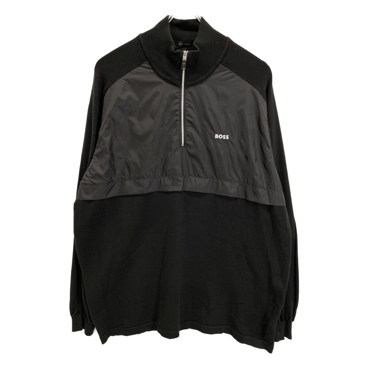 ボス ブラック 50492590 ハイブリット ジップネック セーター XL