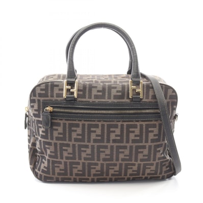 フェンディ FENDI ズッカ 2WAY ハンドバッグ バッグ キャンバス レザー レディース ブラウン系 / ブラック系 【中古】