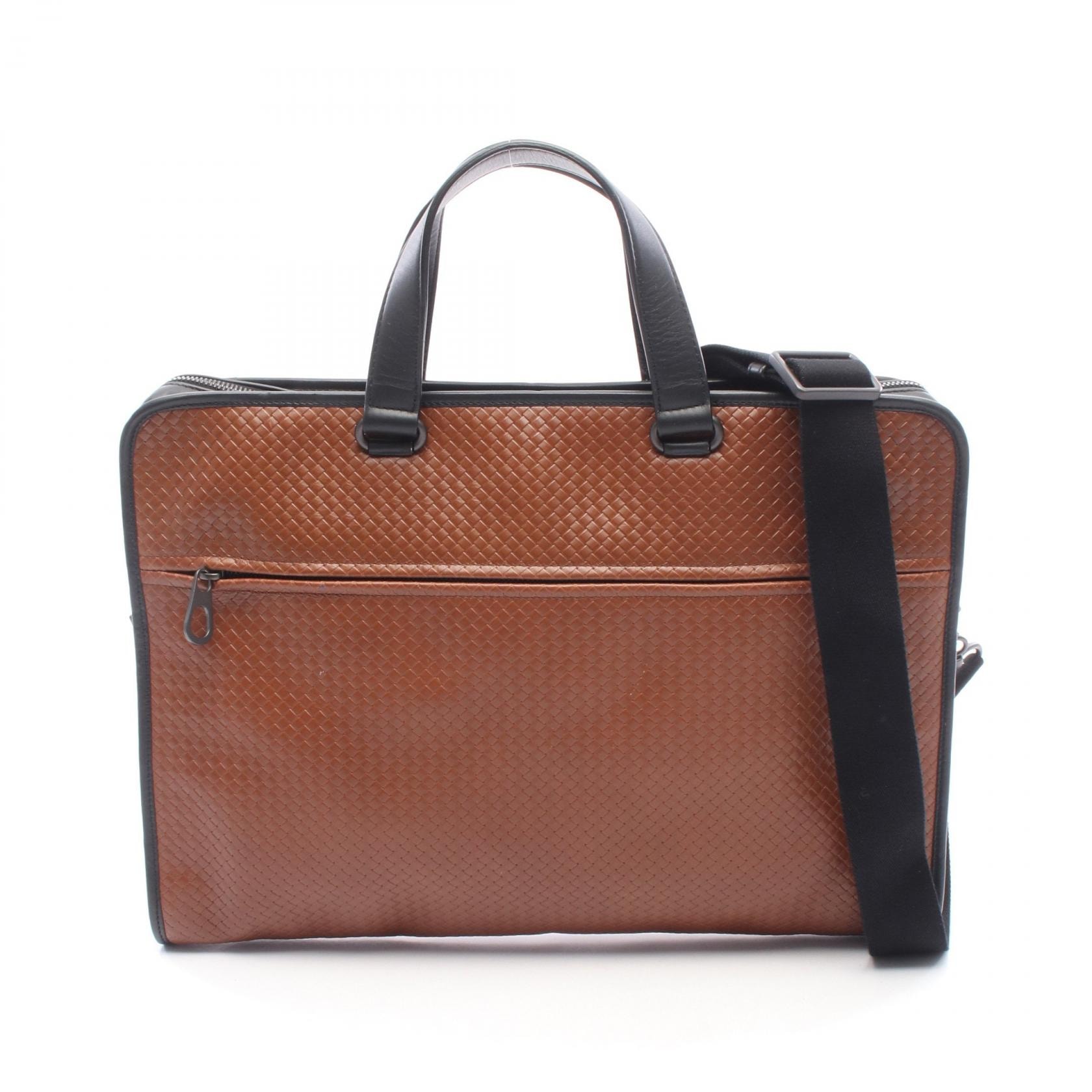 ボッテガヴェネタ BOTTEGA VENETA イントレチャート 2WAY ブリーフケース バッグ レザー メンズ ブラウン系 / ブラック系 【中古】