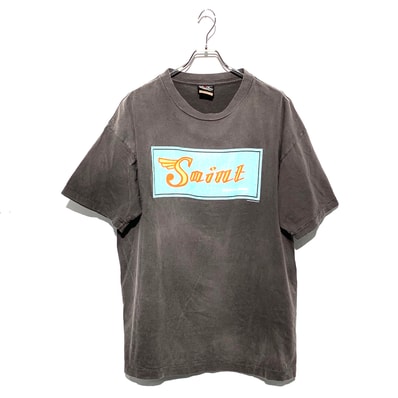 SAINT Mxxxxxx SAINT logo vintage processed T-shirt Black