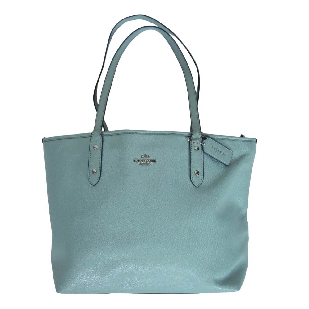 COACH コーチ F58846 レザー トートバッグ ライトブルー系【中古】