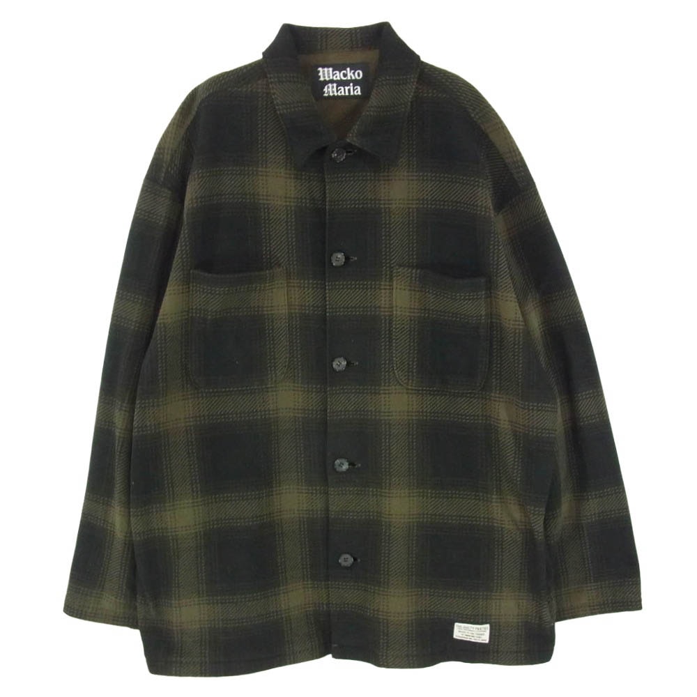 WACKO MARIA ワコマリア 23AW CHECK FLEECE SHIRT JACKET チェック フリース 長袖 シャツ ジャケット グリーン系 XL【中古】