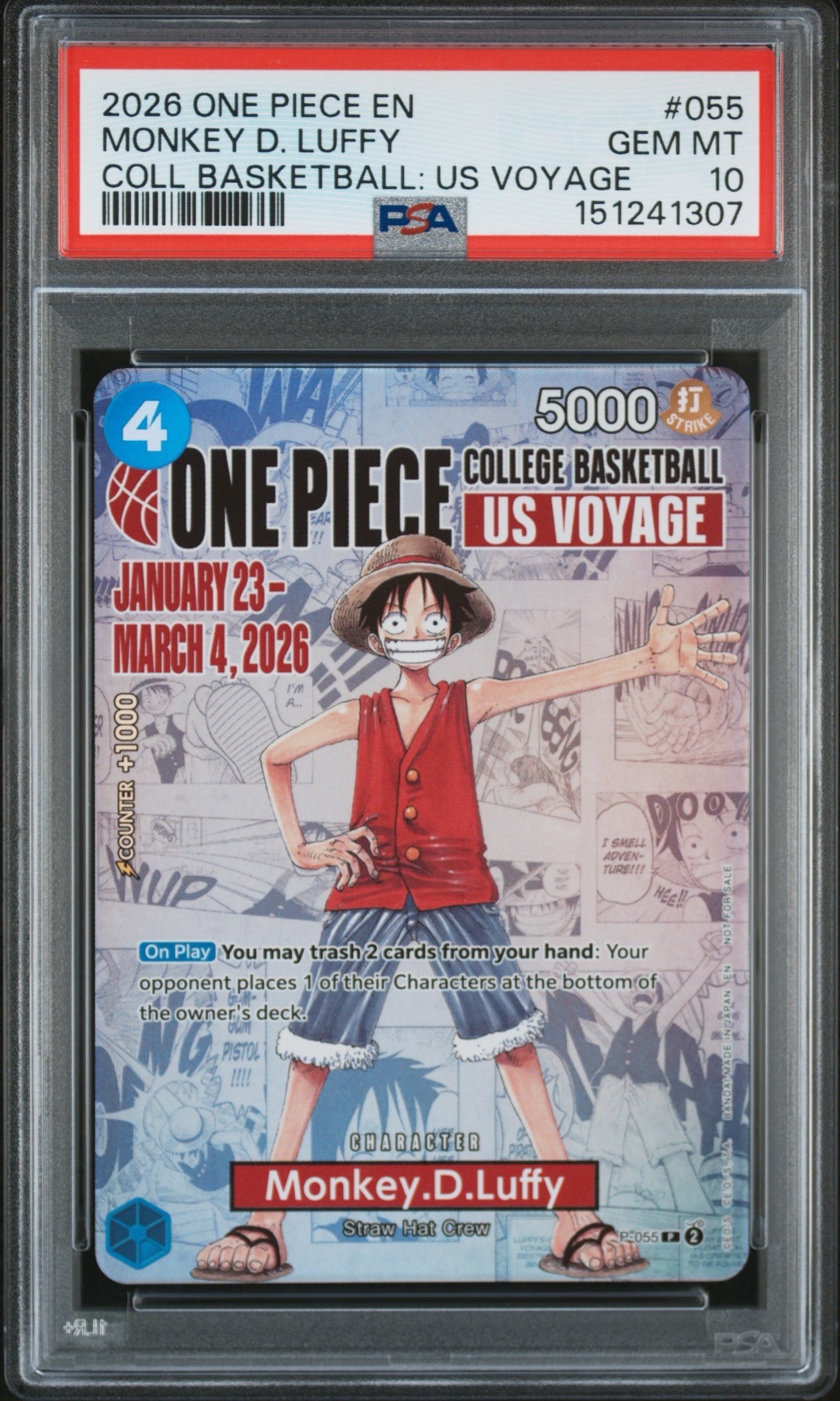 PSA10】モンキー・D・ルフィ：P (開封済) [P-055]【英語版