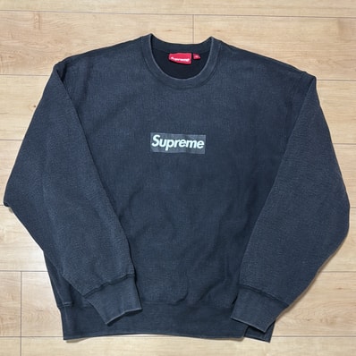 Supreme Washed Box Logo Crewneck "Black"