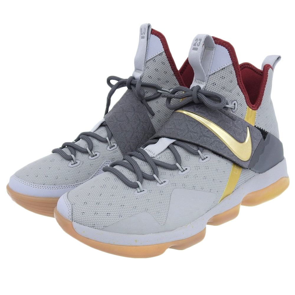 ナイキ 新品同様 レブロン14 ID スニーカー シューズ メンズ グレーゴールド 28.0cm 926720-991 10(US)