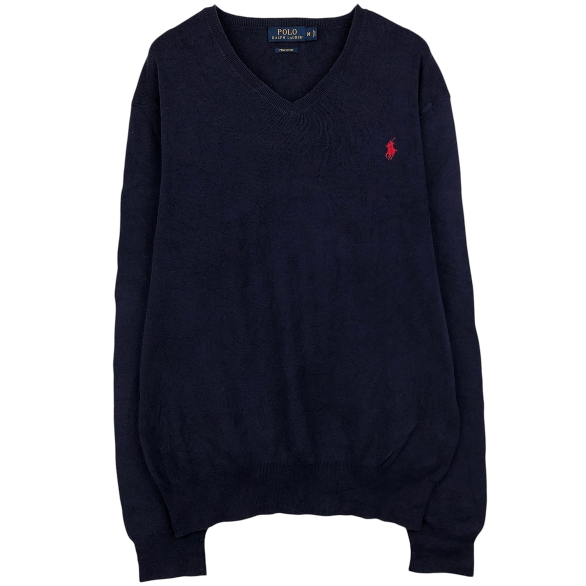 古着 ラルフローレン Ralph Lauren POLO RALPH LAUREN Vネック ピマコットンニットセーター メンズM相当/eaa637188