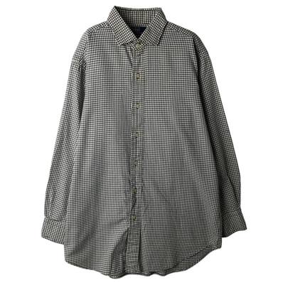 古着 ラルフローレン Ralph Lauren POLO by Ralph Lauren ワイドカラー 長袖 コットンチェックシャツ 香港製 メンズM相当/eaa458784