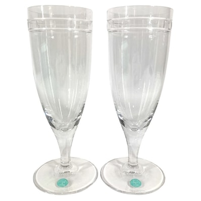 ティファニー TIFFANY&Co. アトラス ピルスナー シャンパングラス 2客 セット ペア 食器 インテリア グラス ガラス クリア 未使用
