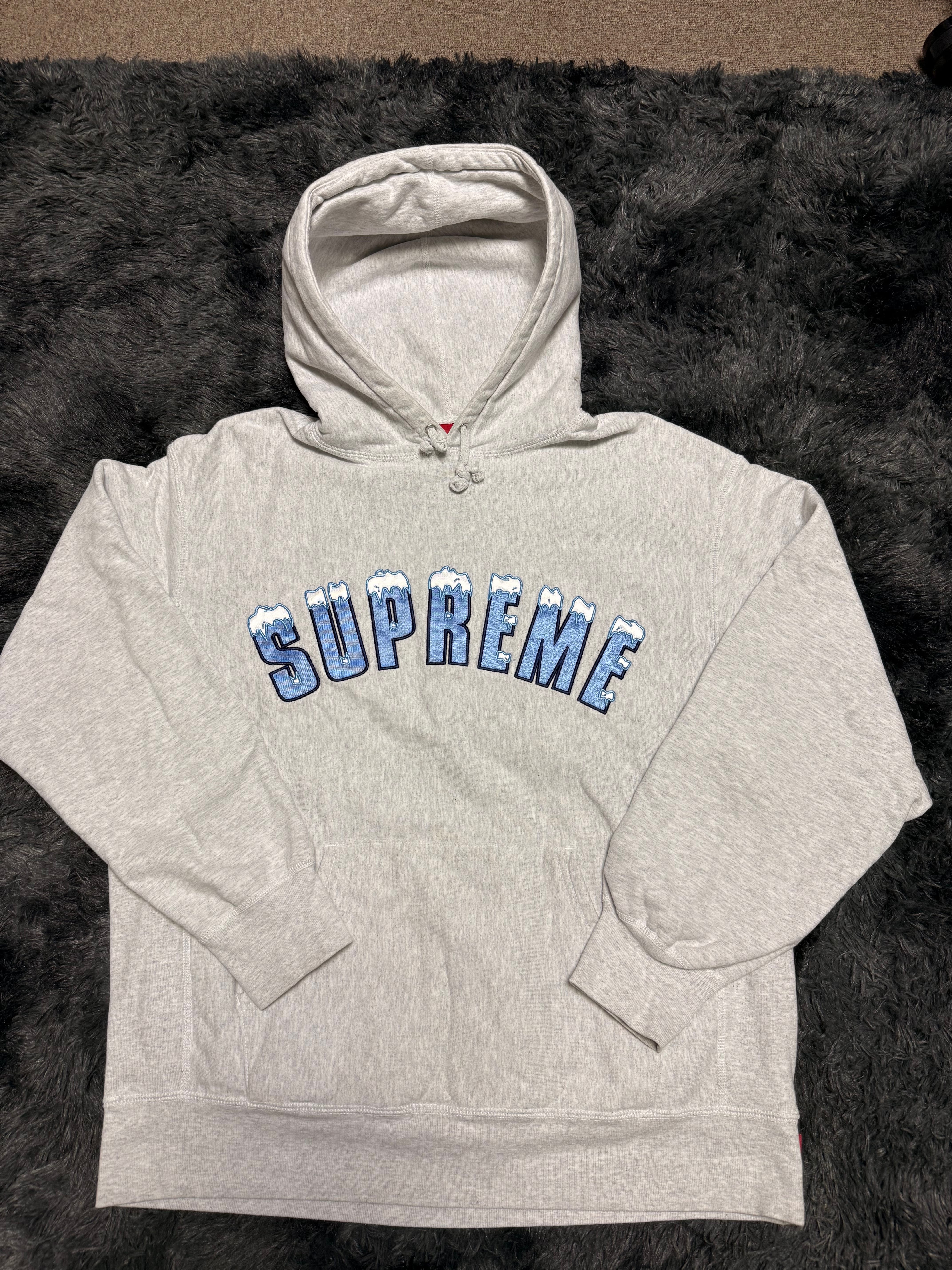 Supreme Icy Arc Hooded Sweatshirt "Ash Grey"