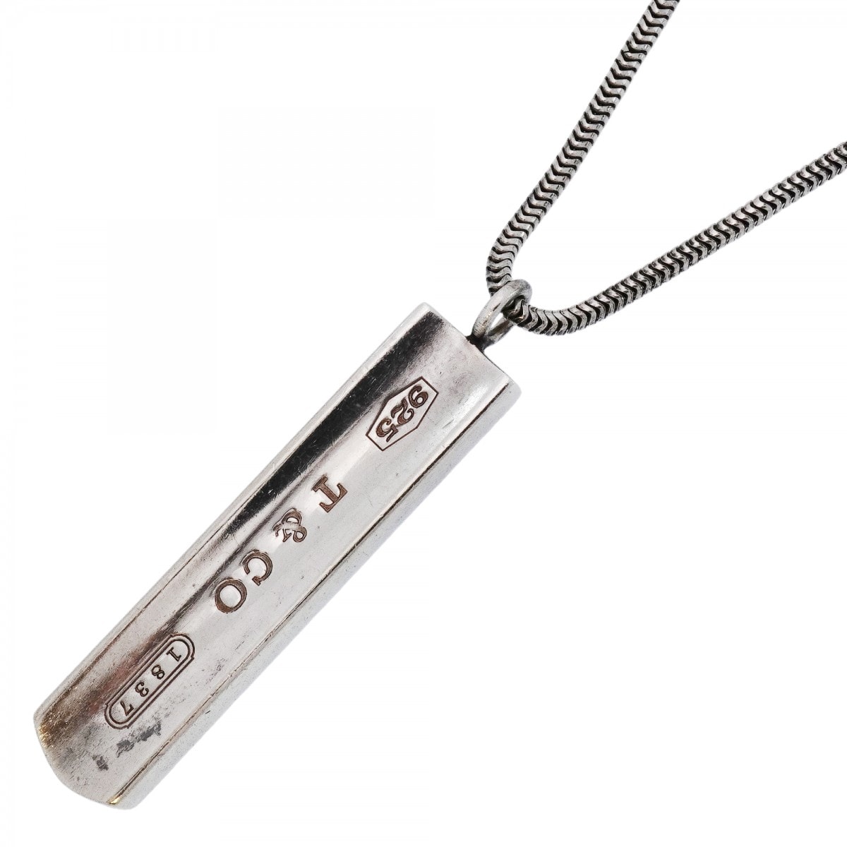 【6jdb0477-k】ティファニー ネックレス ナローバー シルバー925【中古】レディース