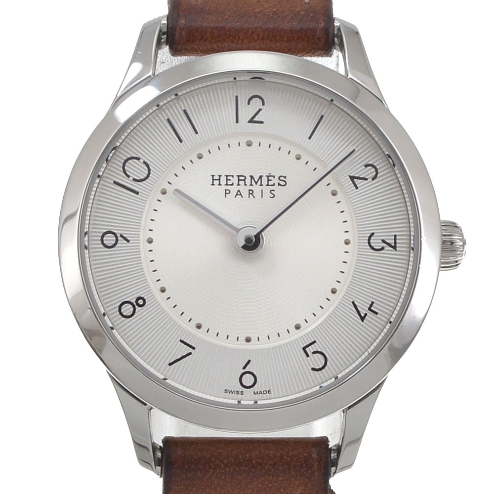 値下 エルメス HERMES CA2.110 スリム ドゥ エルメス クォーツ レディース 美品 I#145015