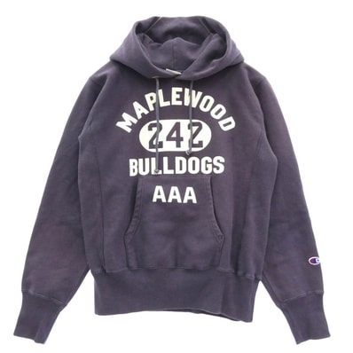 Champion チャンピオン パーカー PRODUCTS REVERSE WEAVE MAPLEWOOD 242 BULLDOGS 単色タグ リバースウィーブ プルオーバー パーカー フーディー パープル系 S【中古】