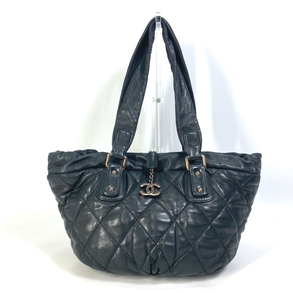 シャネル CHANEL マトラッセ キルティング CC ココマーク チェーン トートバッグ カバン 肩掛け ショルダーバッグ レザー ブラック