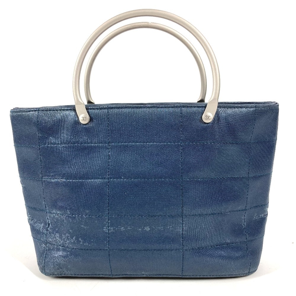 シャネル CHANEL メタルハンドル CC ココマーク ロゴ カバン トートバッグ ミニバッグ ハンドバッグ ナイロンキャンバス ブルー