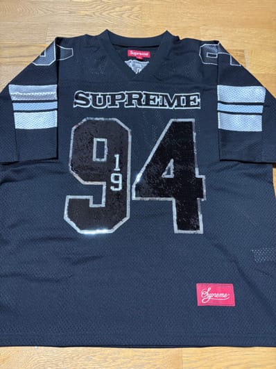 Supreme Sequin Football Jersey "Black"