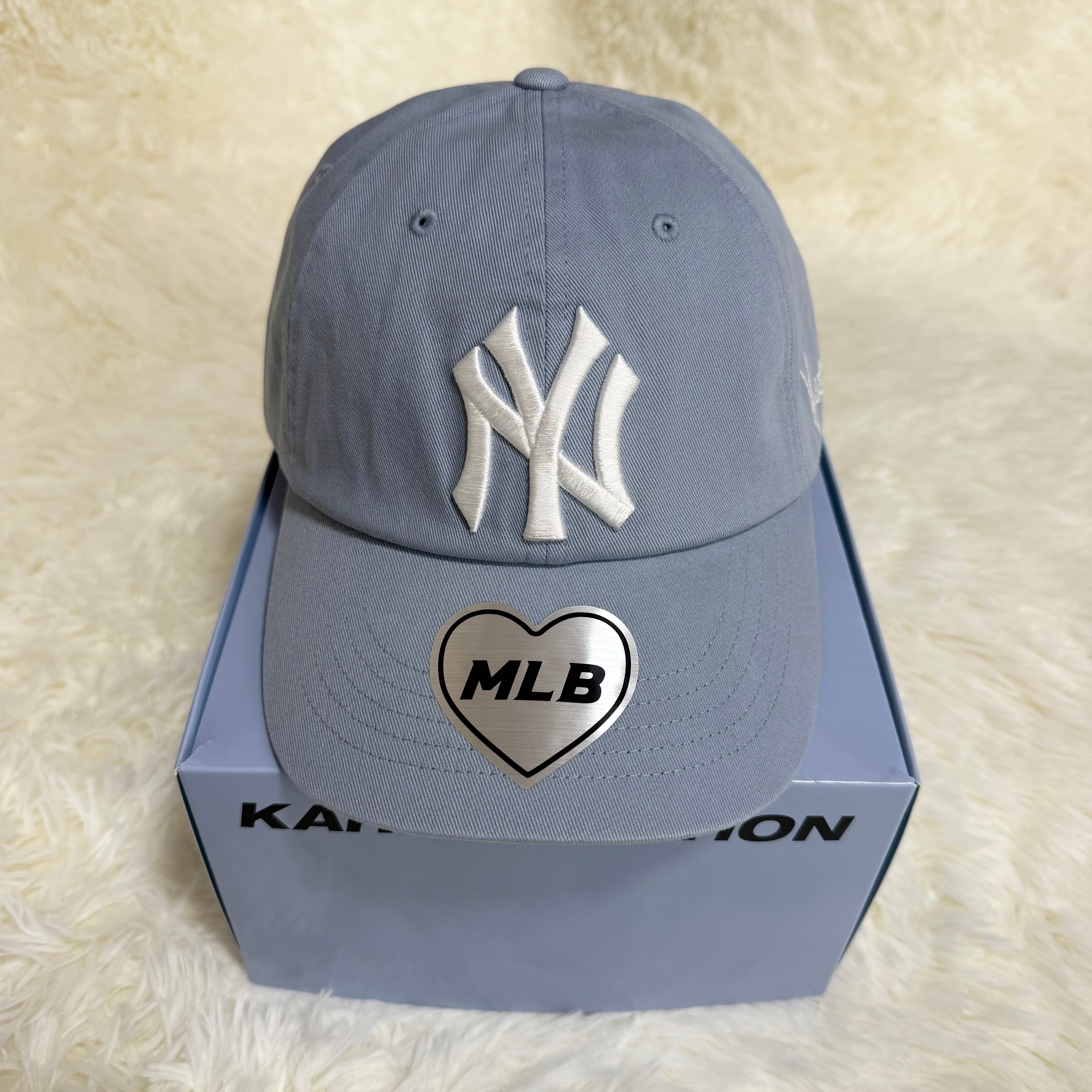 MLB x aespa KARINA Signature Unstructured Ball Cap New York Yankees "Sky Blue"