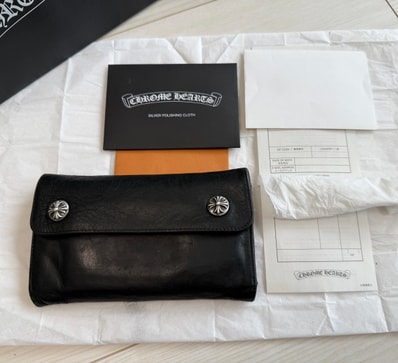 Chrome Hearts Wave Wallet Heavy Leather "Black"