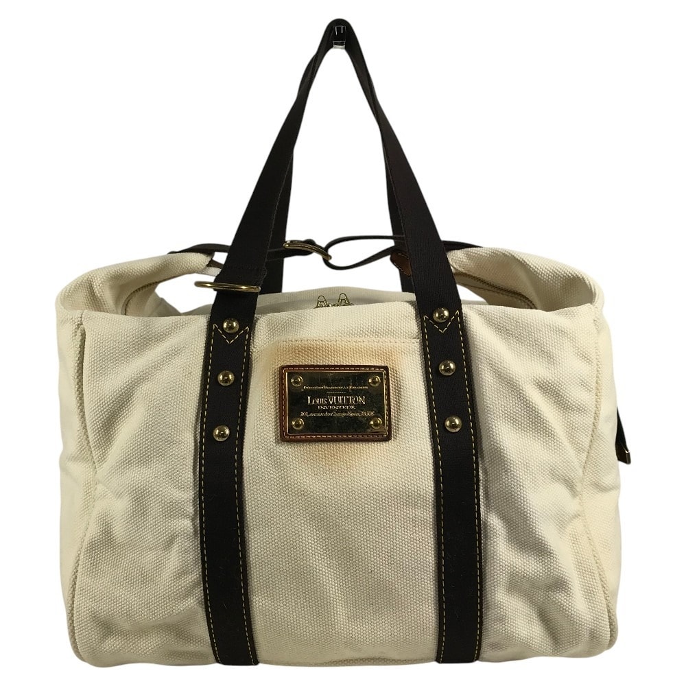 ルイヴィトン LOUIS VUITTON カバGM カバ GM M40033 アンティグア カバン 肩掛け トートバッグ ショルダーバッグ キャンバス エクリュ ホワイト