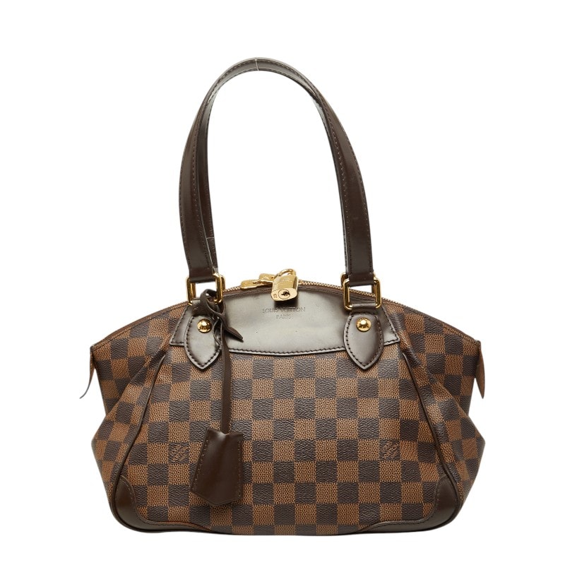 ルイ ヴィトン ダミエ ヴェローナPM ハンドバッグ N41117 ブラウン PVC レザー レディース LOUIS VUITTON 【中古】