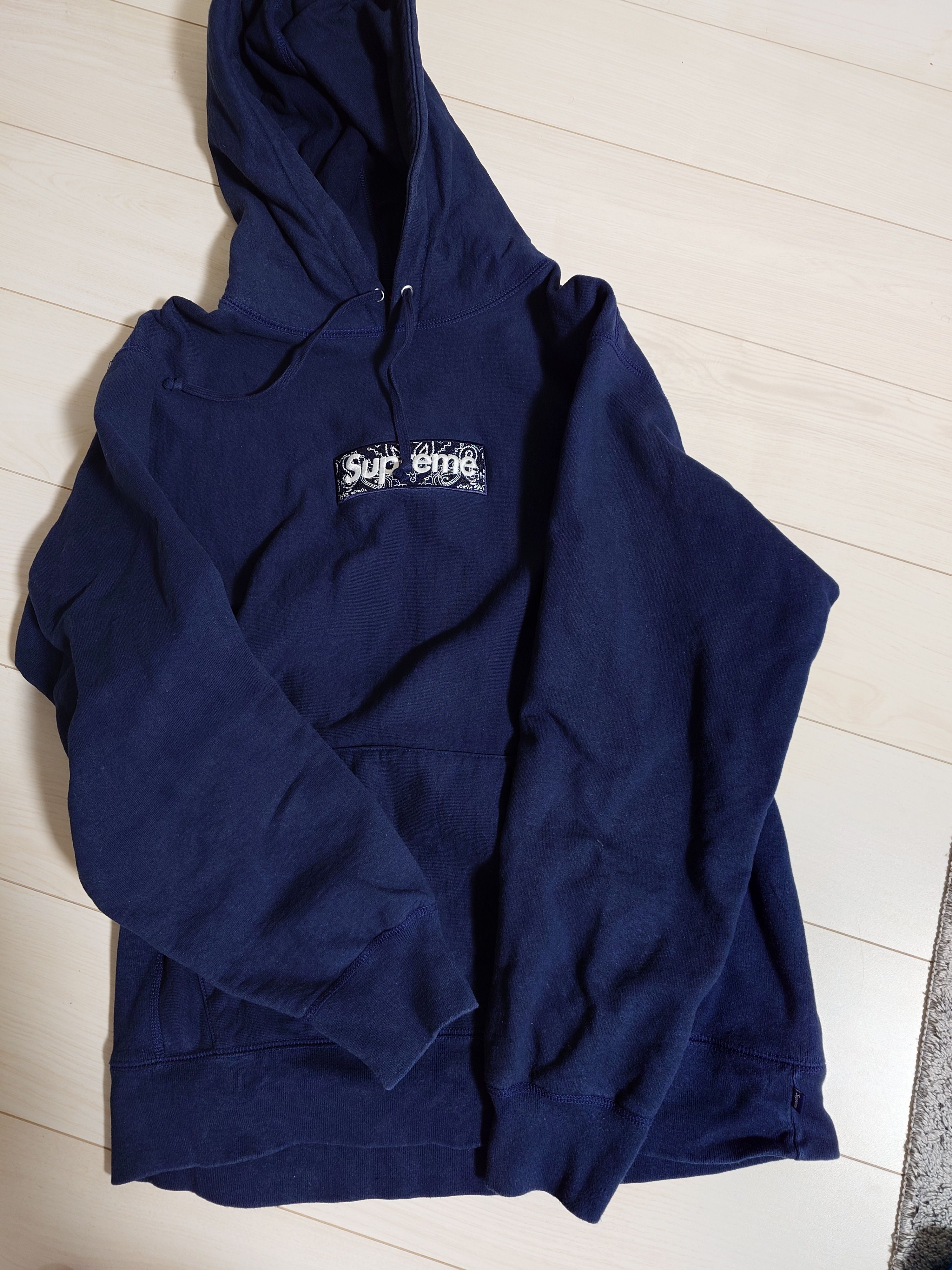 Supreme Bandana Box Logo Hooded Sweatshirt "Navy"
