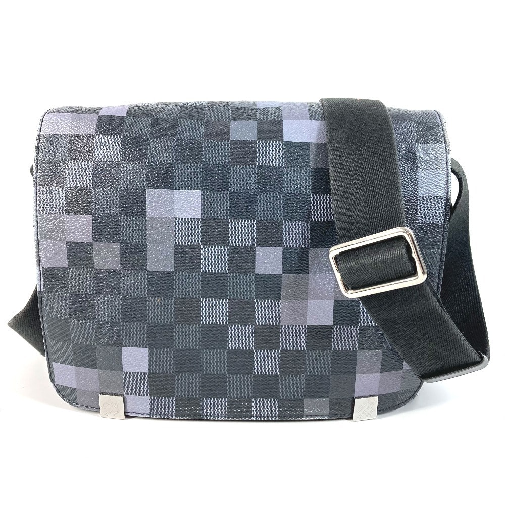ルイヴィトン LOUIS VUITTON ディストリクトPM ディストリクト PM N40072 ダミエグラフィット ピクセル カバン 斜め掛け フラップ ショルダーバッグ ダミエグラフィットキャンバス ブラック