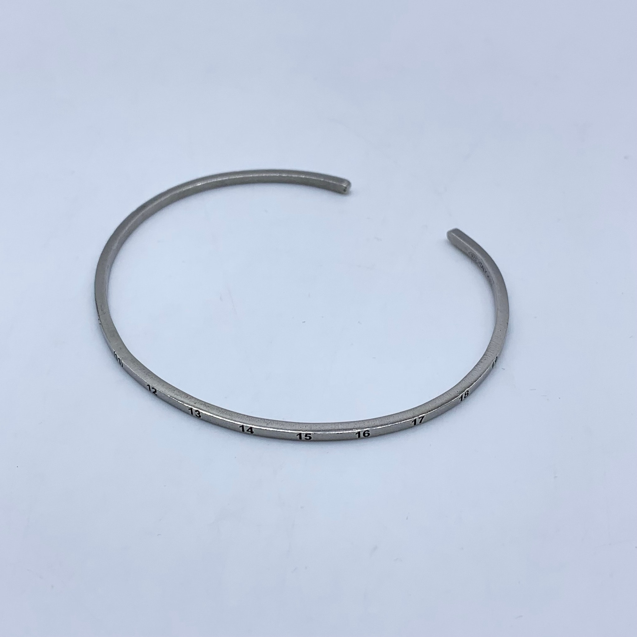 Maison Margiela Numerical Slim Cuff Bracelet Silver