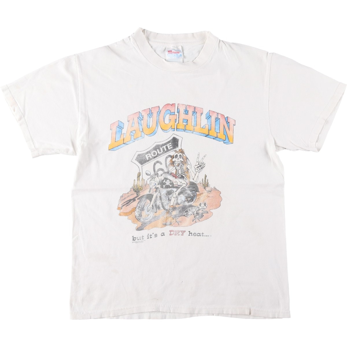 古着 90年代 ヘインズ Hanes ドクロ柄 スカル柄 モーターサイクル バイクTシャツ メンズM相当 ヴィンテージ/eaa638459