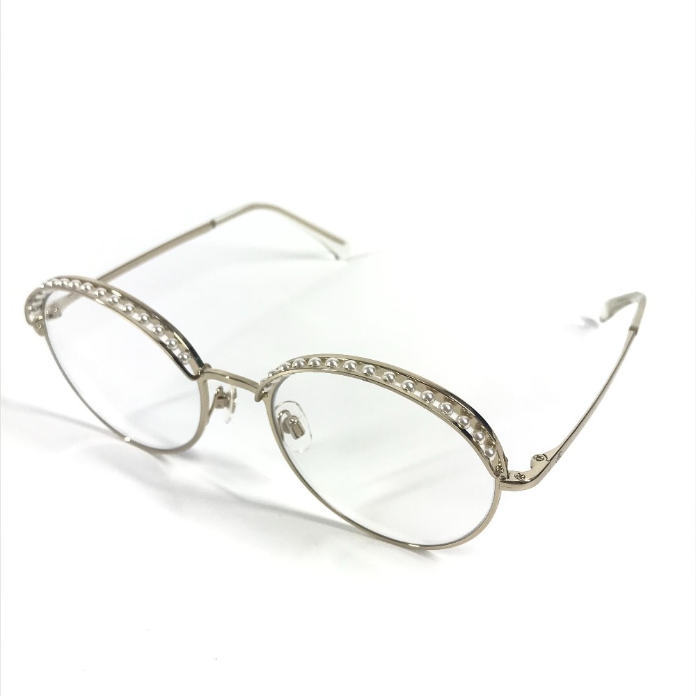 シャネル CHANEL フェイクパール 4247-H ファッション小物 アイウェア 眼鏡 メガネ ラウンド クリア サングラス メタル ゴールド