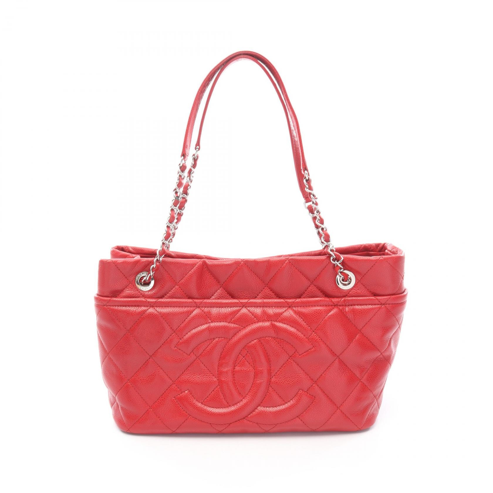 シャネル CHANEL マトラッセ ショルダーバッグ バッグ キャビアスキン(グレインドカーフ) レディース レッド系 【中古】